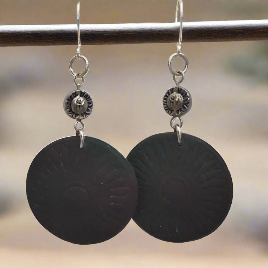Western Collection: Faux Leather Earrings with Stamped Leather Look