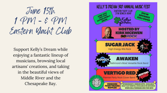 June 15th!  Come support Kelly's Dream, listen to some great tunes, and visit our booth for some awesome Jewelry and more!