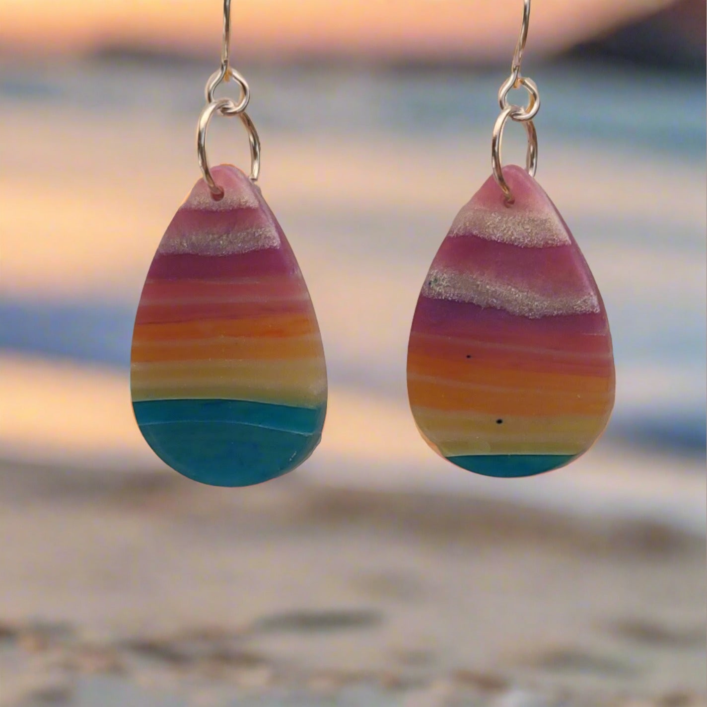 Rainbow sunset earrings