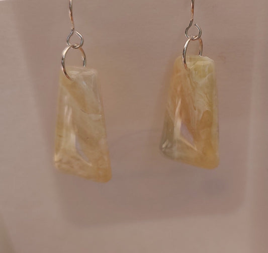 Sunshine Collection:  Pale Yellow and Cream Trapeziod Shapped Earrings