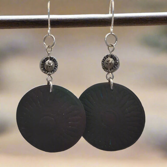 Western Collection:  Faux Leather Earrings with Stamped Leather Look