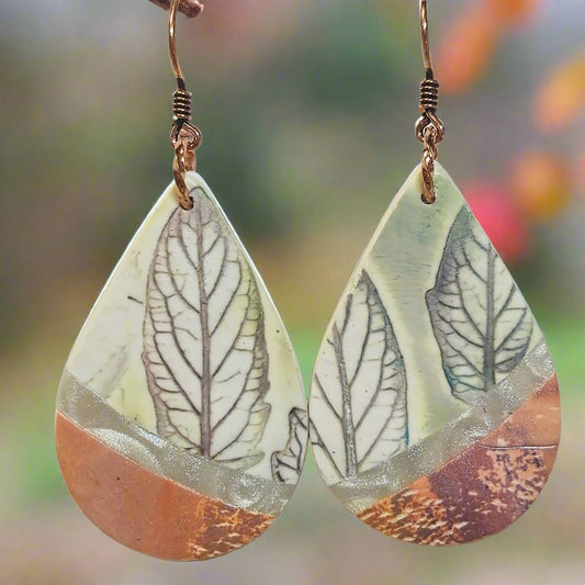 Fall leaves polymer clay earrings