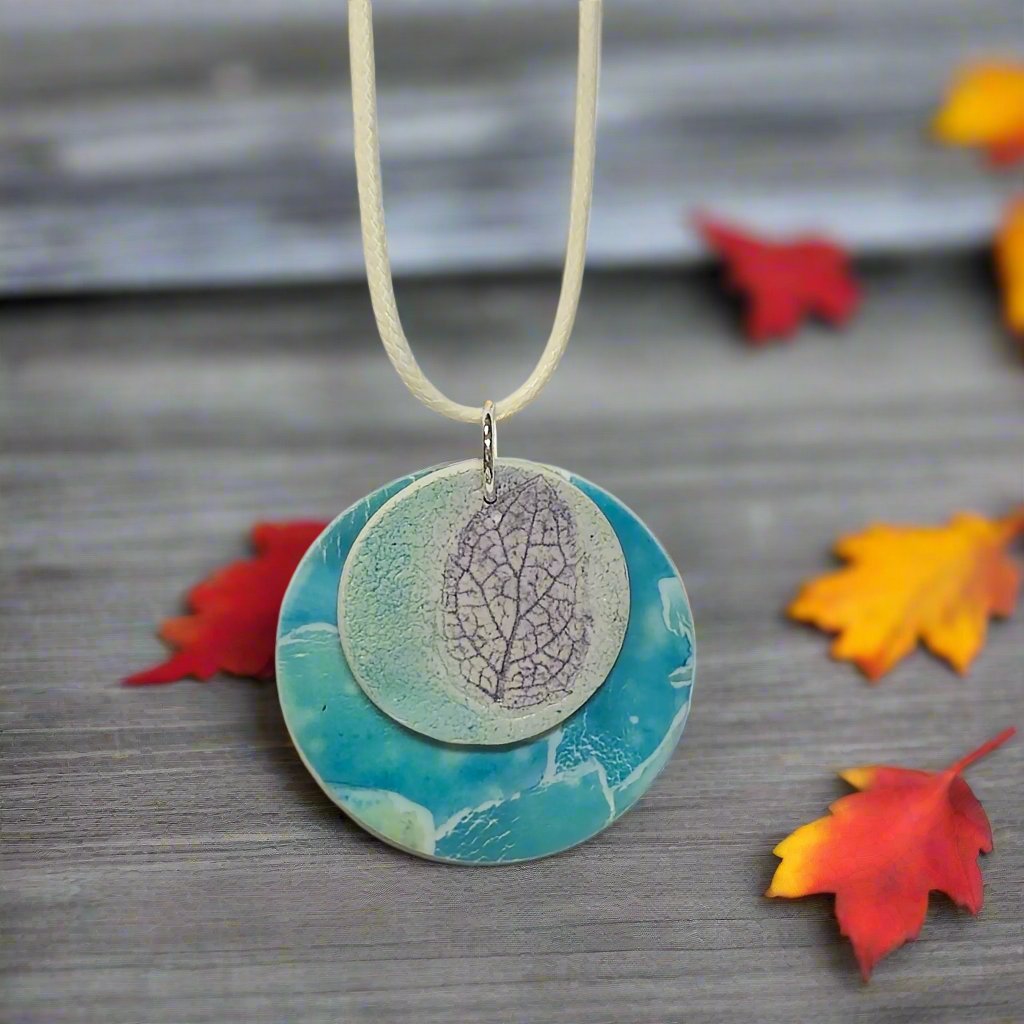  polymer clay necklace round disk