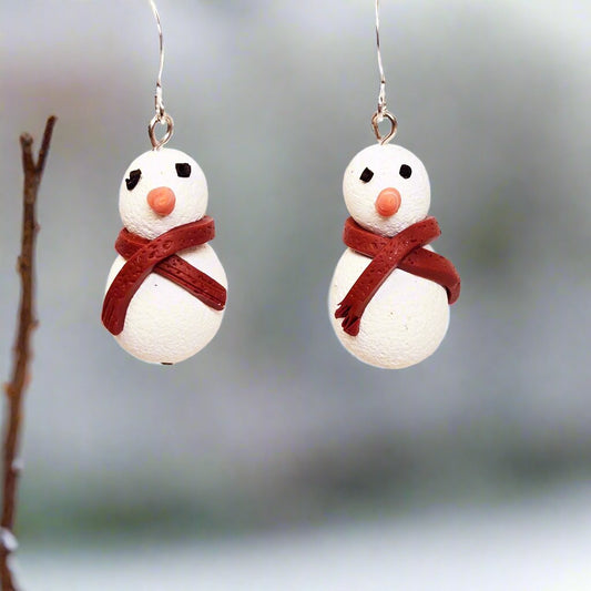 snowman with red scarf