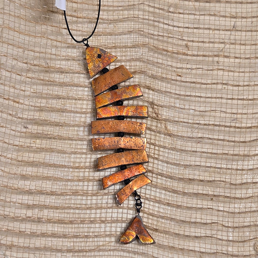 Polymer clay fish ornament, window decor or just for fun, copper