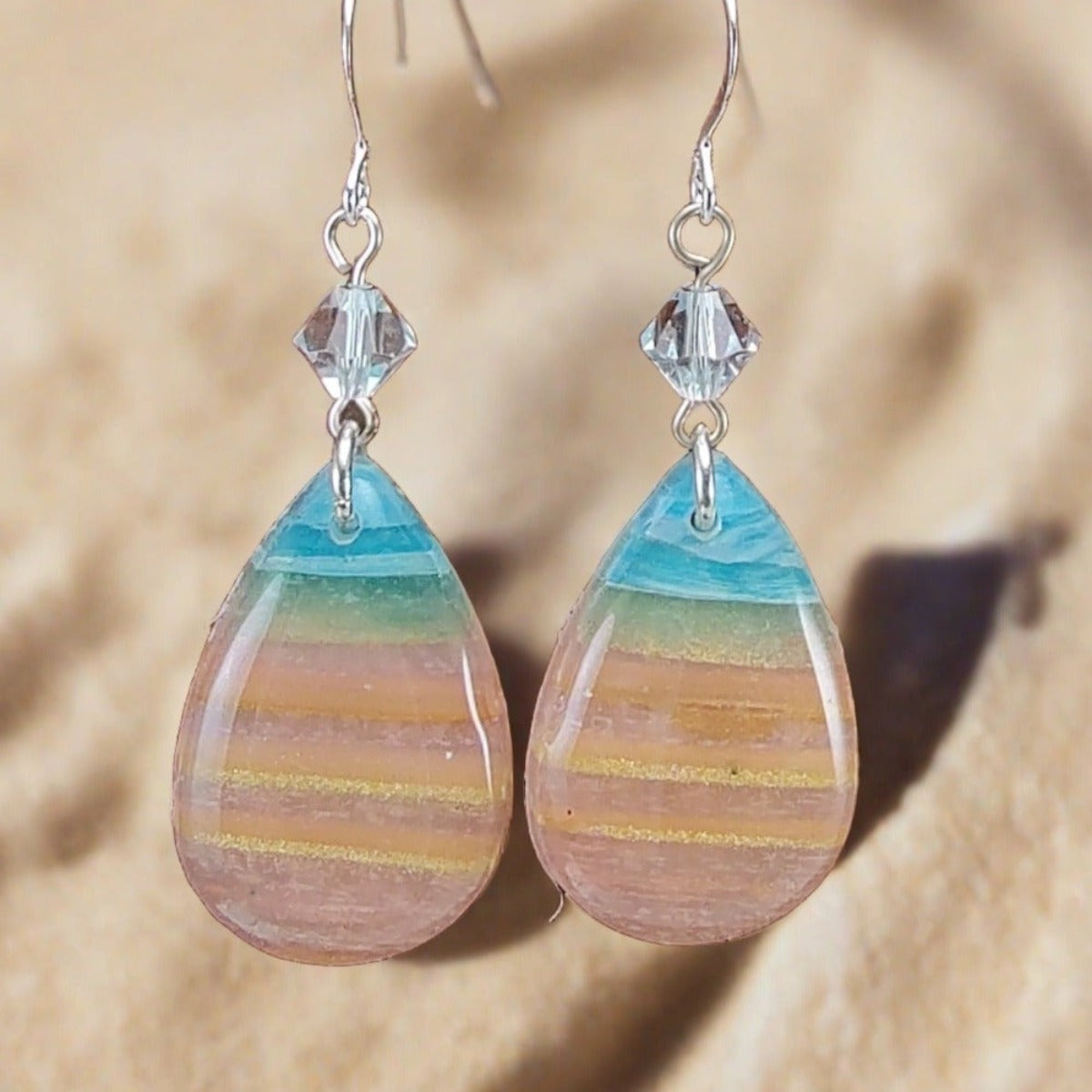 Tolchester Beach Collection - Tear Drop earrings with Swarovski crystal