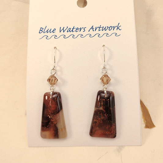 Faux Bronzite Earrings with Swarovski crystal accent