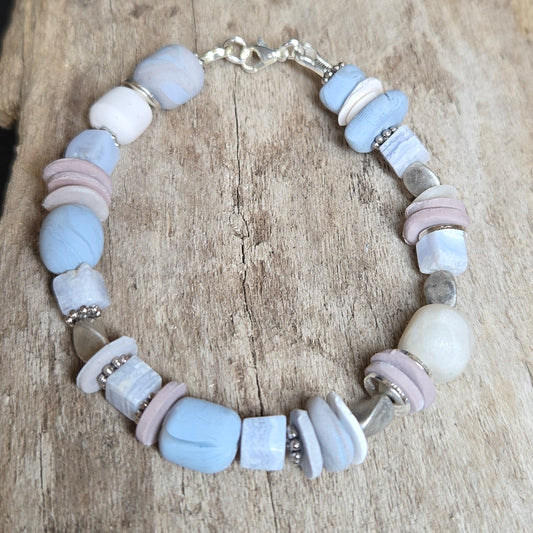 coastal colors beaded bracelet 8"