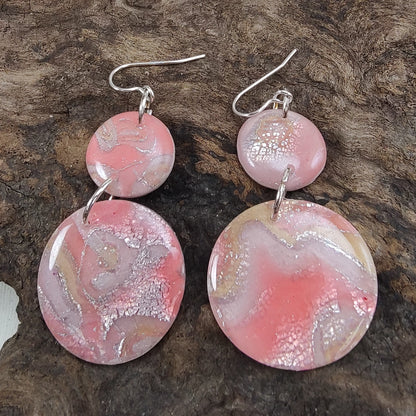 Pink Coral statement Earrings