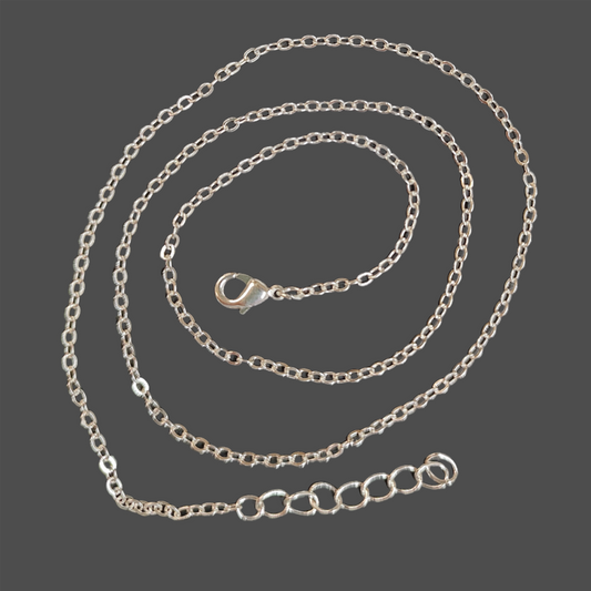 18" Silver Plated Cable link chain