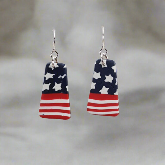 USA!  Patriotic Stars and Stripes Earrings