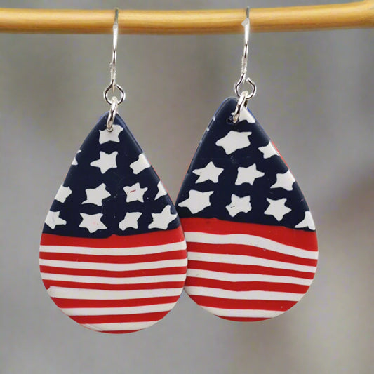 USA!  Patriotic Stars and  Stripes Earrings
