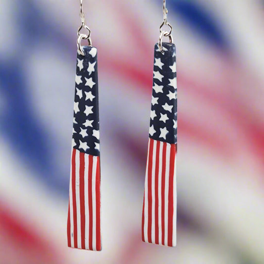USA!  Patriotic Stars and  Stripes Earrings