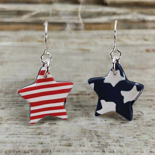 USA!  Patriotic Stars and  Stripes Earrings
