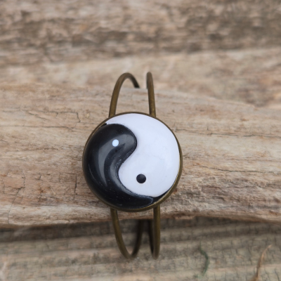 Yin Yang Copper Adjustable Cuff Bracelet