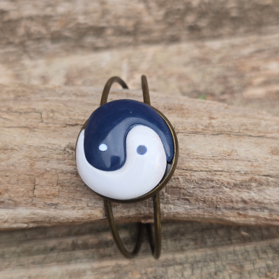 Yin Yang Copper Adjustable Cuff Bracelet - Image 2