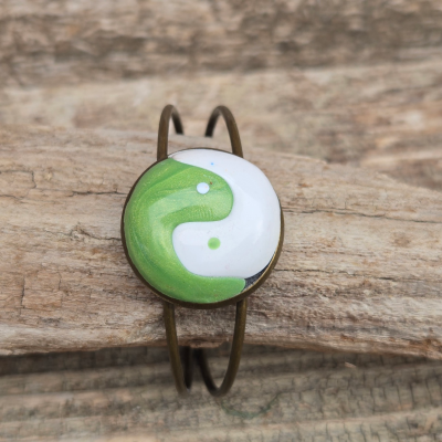 Yin Yang Copper Adjustable Cuff Bracelet - Image 4