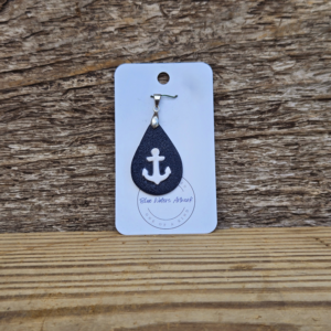 nautical white anchor on navy blue pendant